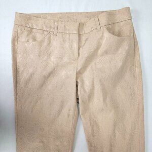 Cynthia Rowley beige Womens dress pants Size 4 raised decorative pattern 50% pol